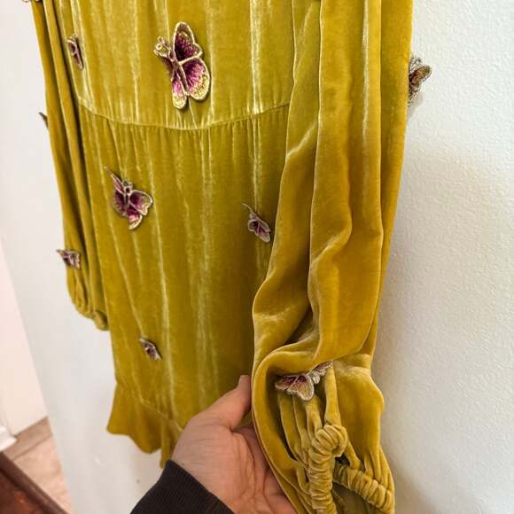 NEW For Love & Lemons Velvet Butterfly Mini Dress w/ Tags Metallic Dresses med - Picture 5 of 7